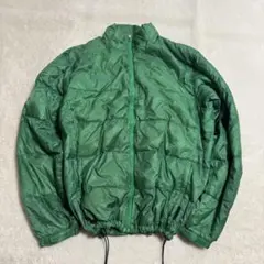 コロンビア00s puffy jacket メンズXLドローコード緑短丈y2k