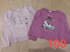 any FAM 長袖カットソー 2枚セット 100 エニィキッズ　スパンコール