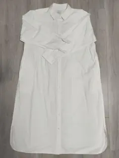 お値下げ中★無印良品　ホワイト 長袖シャツワンピース XL