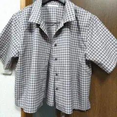 SPINNS 半袖チェックシャツ グレー系のサムネイル
