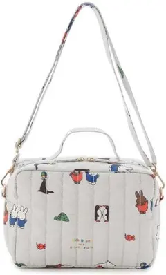 【グレー】 ジェラートピケ KIDS キルティング 総柄 ショルダーバッグ