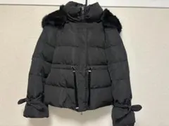 RUIRUE BOUTIQUE ラビットファーフードショートダウンジャケット