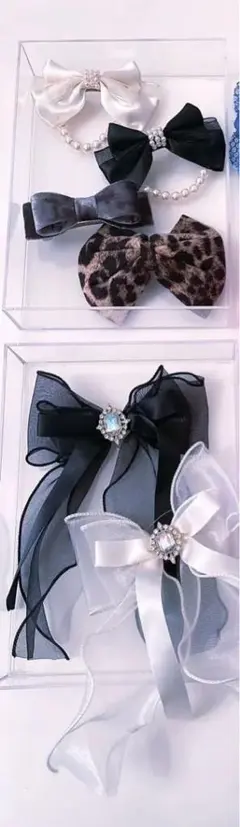 リボンヘアアクセパール 髪飾り デート バッグ バレッタ クリップ