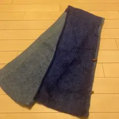 ウール混紡マフラー グレー ネイビー