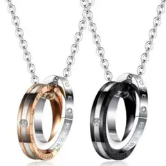 ペアネックレス　ダブルリング　ネックレス　クリスマス　プレゼント　ギフト　箱付