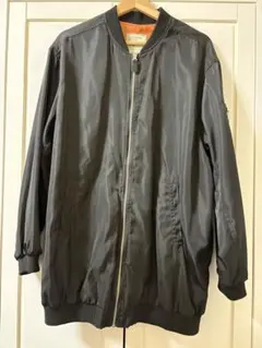 ブラック ロング丈 MA-1ジャケット Mサイズ