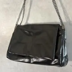 ZARA フラップロッカー ワンショルダー バッグ 黒 チェーン Y2K