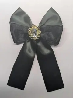 ブラックリボン　ヘアクリップ