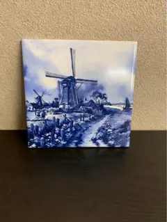 オランダDelft Blue デルフトブルー 陶器製 壁掛けタイル 風車 - メルカリ