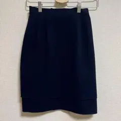 美品　春夏　タイトスカート　ネイビー　膝丈　オフィスカジュアル