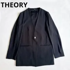 セオリー POWDER CREPE カラーレス ジャケット ブラック00
