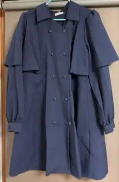 axes femme ケープ風ロングワンピース ネイビー
