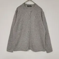 長袖ニットカーディガン　カシミヤ100% グレー　M〜L