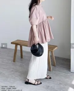 美品 reca ランタンスリーブティアードカットソーのサムネイル