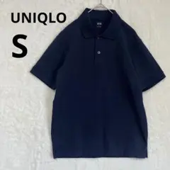 美品 UNIQLO メンズ S ドライカノコポロシャツ 男女兼用 ネイビー 半袖
