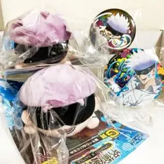 呪術廻戦 五条悟 セガラッキーくじ 缶バッジ ぬいぐるみ