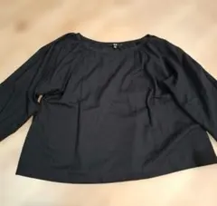 UNIQLOブラックブラウスシャツ ストライプデザイン美品