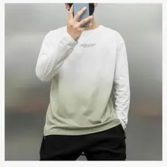 ATCGAUG tシャツ メンズ 長袖 大きいサイズ 長袖Tシャツ ホワイト