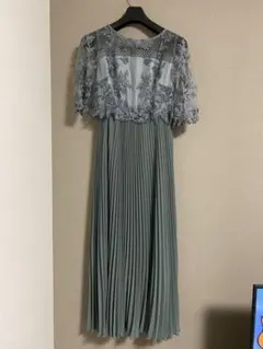 Dorry Doll オリジナル模様柄刺繍プリーツドレスライト　カーキ