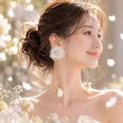大ぶりフラワーブライダルアクセサリー　ウェディングアクセサリー　結婚式　花