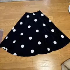 ブラックドットフレアロングスカート