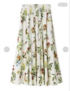 ボタニカルウエストゴムギャザーマキシスカート