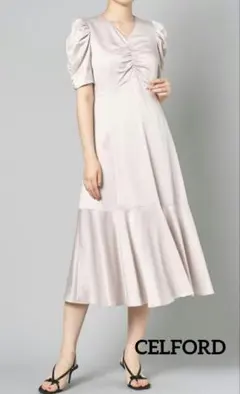 CELFORD 美香コラボ ワンピース 袖シフォン シースルー 36 膝丈 - メルカリ