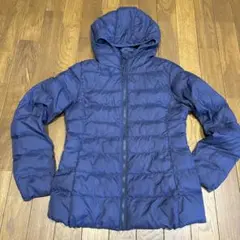 ユニクロ　ネイビー フード付き ダウンコート 150サイズ
