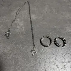 星形ペンダント付きネックレスとリングセット