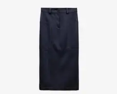 ⭐︎新品未使用⭐︎ZARA Eco Suede Midi Skirt ネイビーブルー