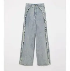 【新品タグ付】Eaphi RUFFLE DETAIL DENIM PANTS eaphi RUFFLE DETAIL DENIM PANTS - メルカリ