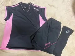asics バレーボール シャツ パンツ サポーターセット レディースL