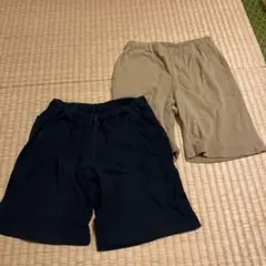 無印良品　紺とベージュのハーフパンツ　2枚セット⭐︎記名あり⭐︎