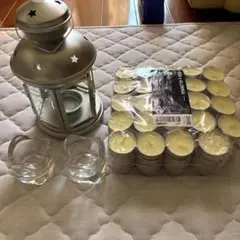 シルバーキャンドルホルダーとキャンドルセット