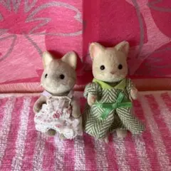 シルバニアファミリー 猫とりす人形 2体セット
