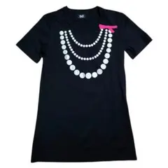 D&G DOLCE&GABBANA パールプリント Tシャツ ブラック 38