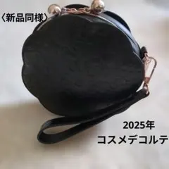 〈新品同様〉コスメデコルテ ラウンドポーチ ブラックのサムネイル