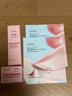 アヌア　桃　乳液・クリーム・コラーゲンマスクセット