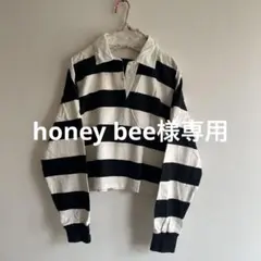 GU 白黒ストライプ 長袖ポロシャツ M