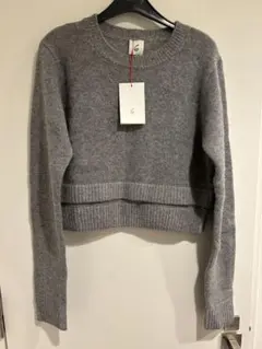 【新品、未使用品】ROKUグレー クロップドセーター アルパカウール