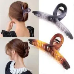 大きめグラデーションヘアクリップ