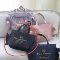 Maison de FLEUR 池袋限定 クリアポケットサイドリボントートバッグ
