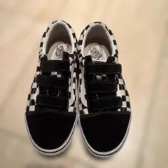 Vans チェック柄スニーカー 黒/白 ベルクロ