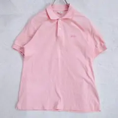 ジオスポーツ 半袖ポロシャツ ロゴ刺繍 ピンク コットン M