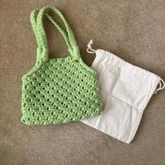 手編み風　ミニハンドバッグ&巾着セット