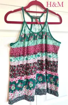 ☆H&M☆花柄ストライプタンクトップ☆キャミソール☆トップス☆花柄☆