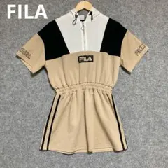 FILA フード付き半袖トップス ベージュ