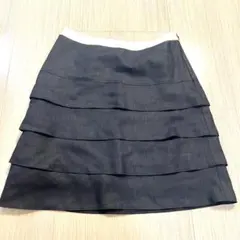 【ほぼ未使用】段スカート　ネイビー　ミニスカート