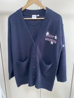 GU ネイビー カーディガン 刺繍デザイン
