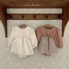 valu bebe チュール付きワンピース M ピンク 韓国子供服
